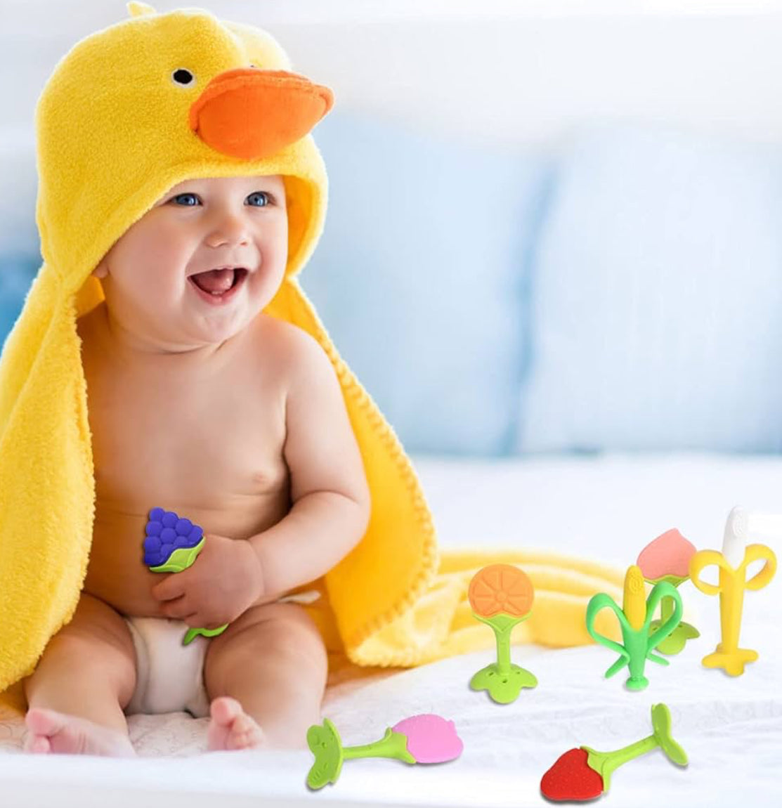 Vicloon Silicone Teething Toys for Baby's 7PCS Teething Kit