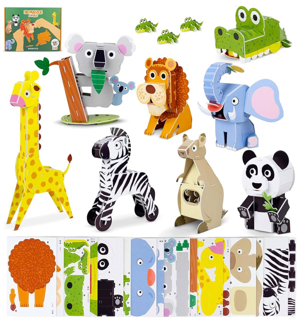 3D Puzzle Kit For Kids & Adults Jungle Pack, Educational Kids Toys, Creative