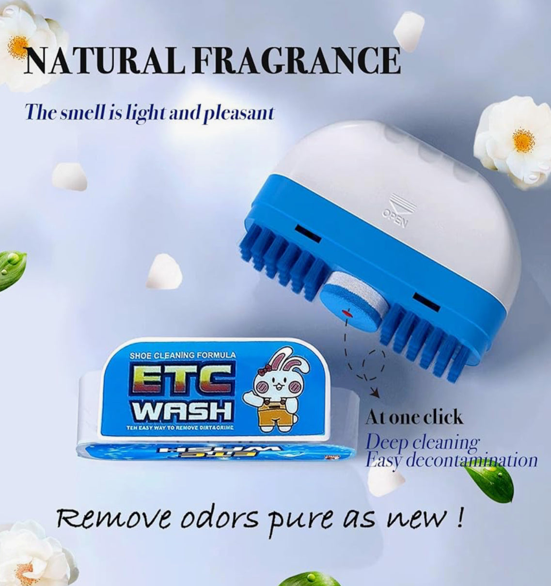 Multi-Surface Sneaker Cleaner With Brush, Stain Remover For White Shoes, Leather & More