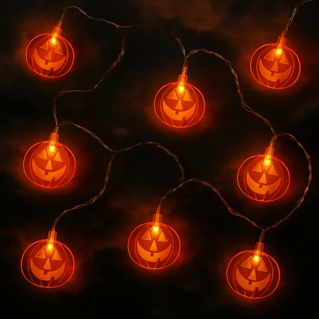 Box of 3, 20 LED spooky Halloween string lights