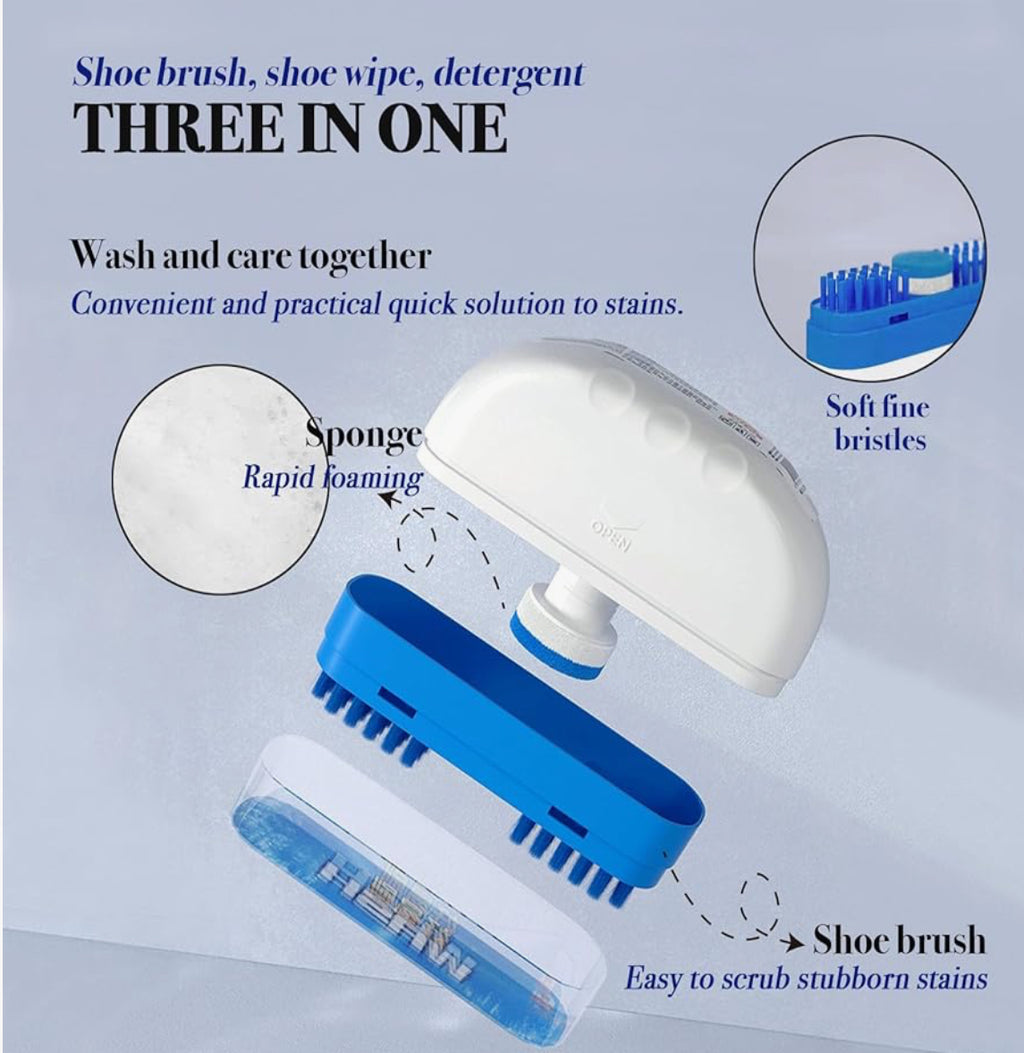 Multi-Surface Sneaker Cleaner With Brush, Stain Remover For White Shoes, Leather & More