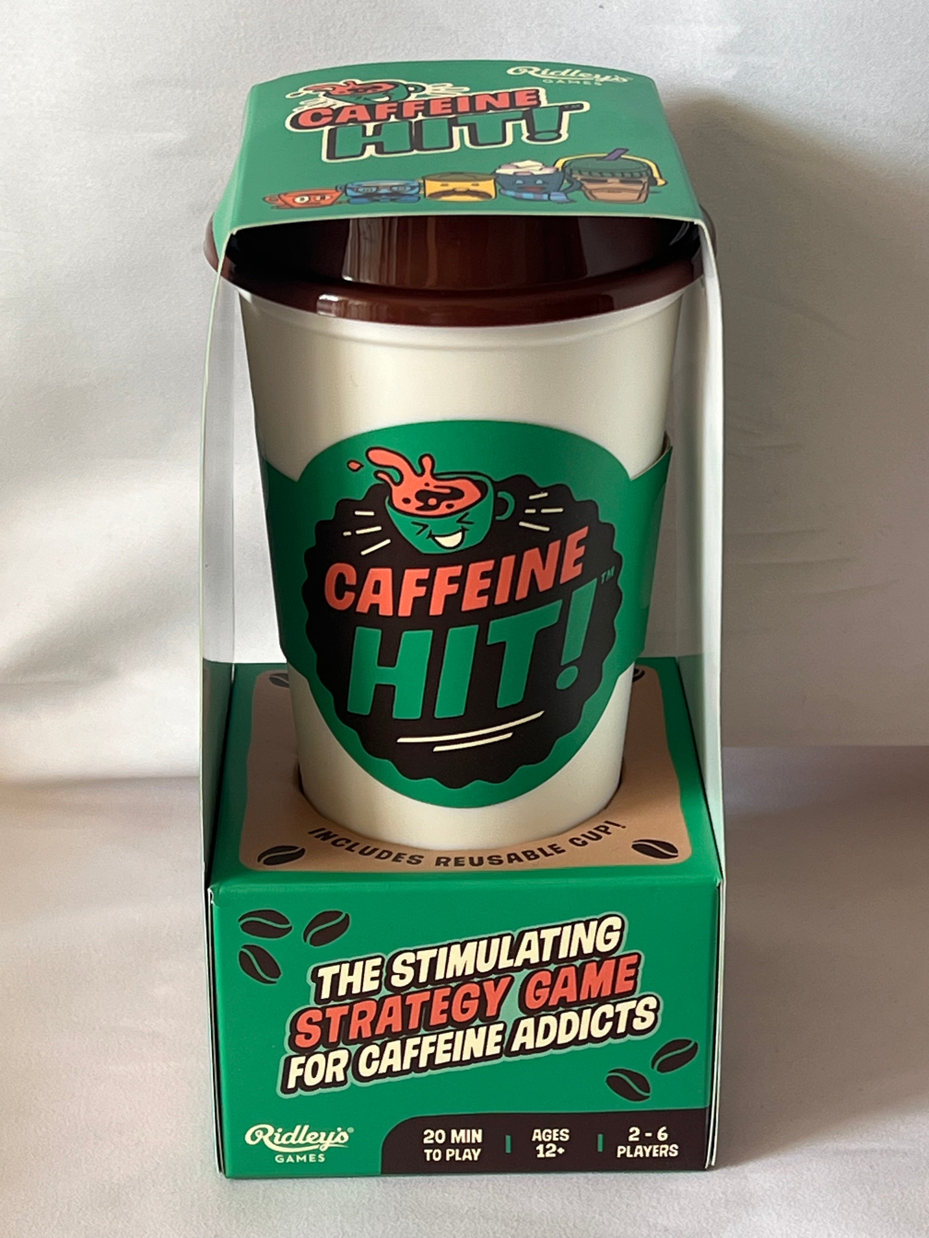 Ridley’s Caffeine Hit Strategy Card Game With Reusable Portable Travel Cup