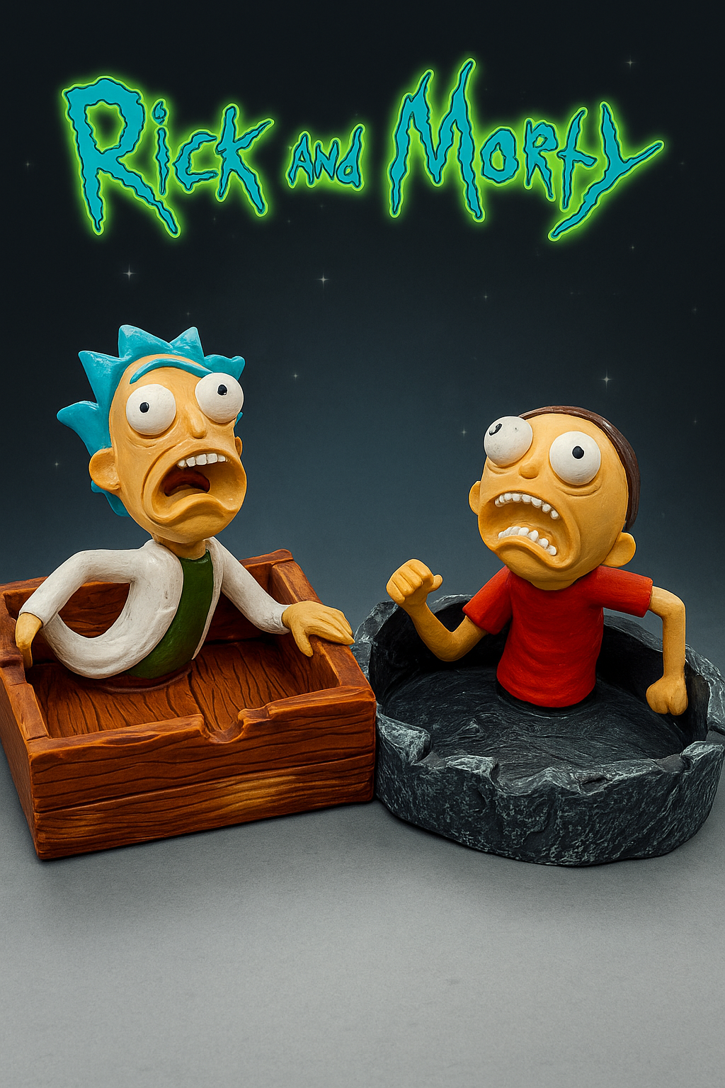 Rick & Morty Ashtray & Funny Character Design Quirky Gift For Adults