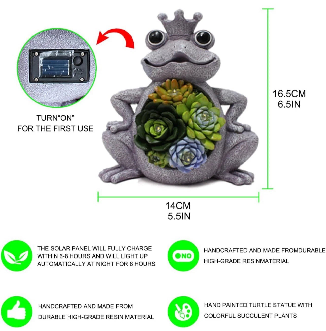 Outdoor Solar Powered Light Up Fantasy Frog Garden Ornament