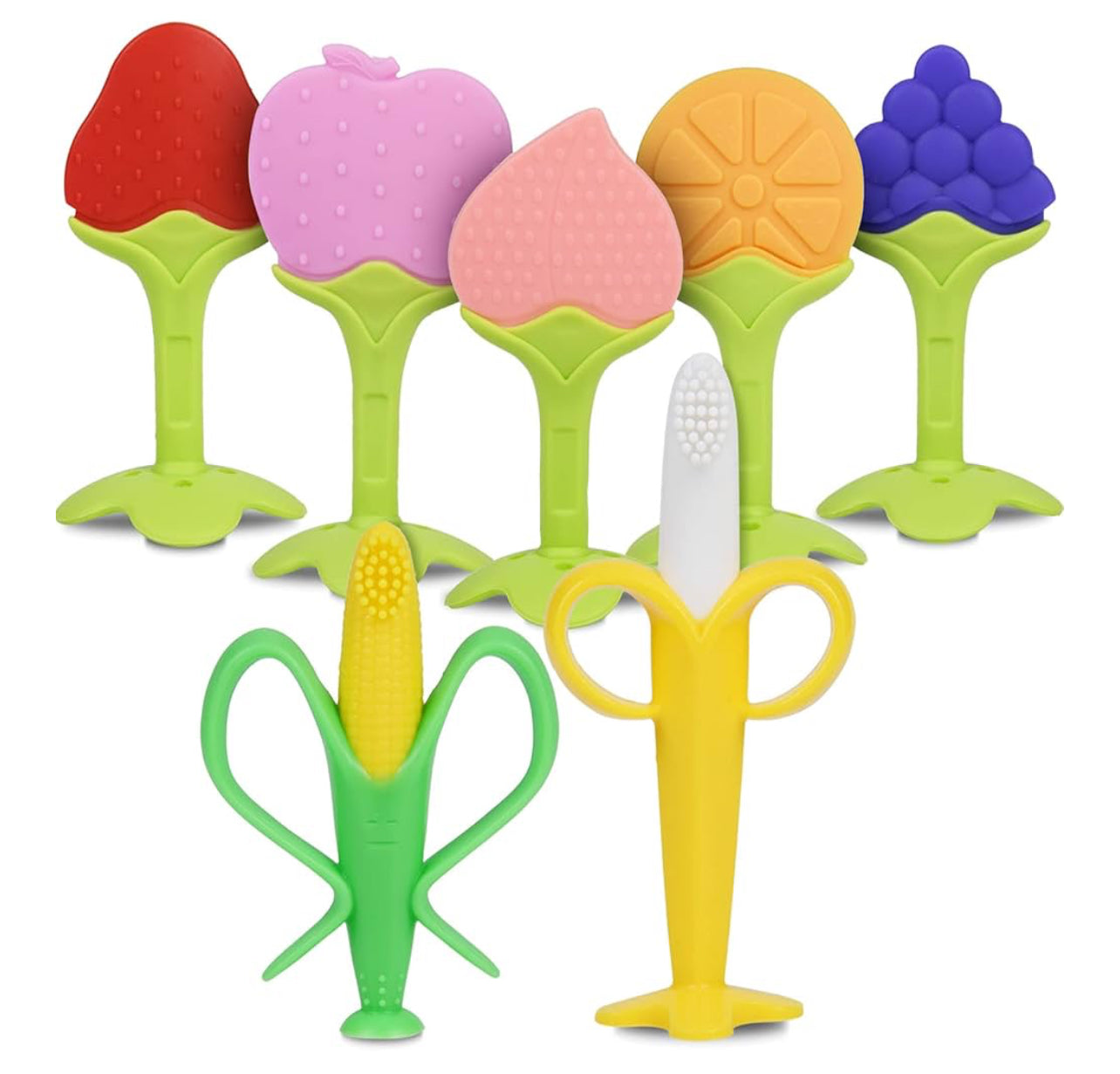 Vicloon Silicone Teething Toys for Baby's 7PCS Teething Kit